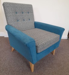 1960's Style Two Tone Fabric Chair